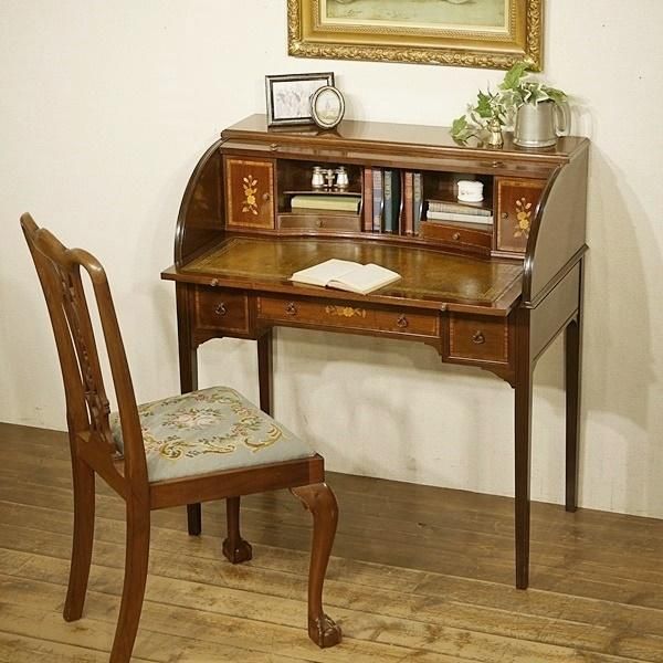 イギリス アンティーク 家具 ライティングビューロー デスク 机 6682c