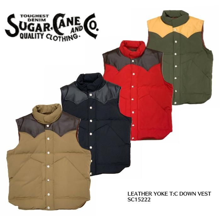 SUGAR CANE/シュガーケーン】ベスト/LEATHER YOKE DOWN VEST：SC12340