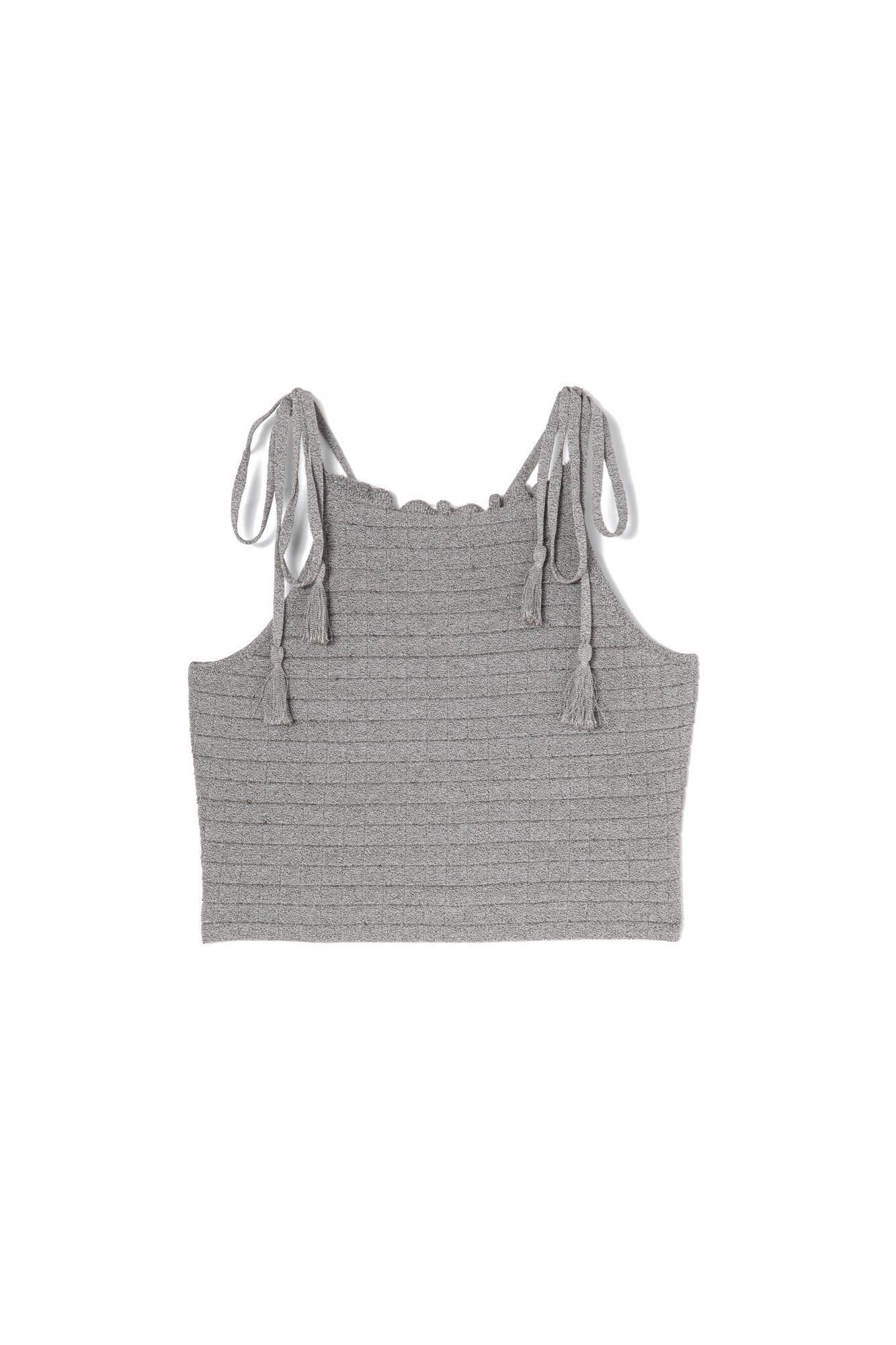 スクエアジャガードニットキャミソール（STONE） - PINUE