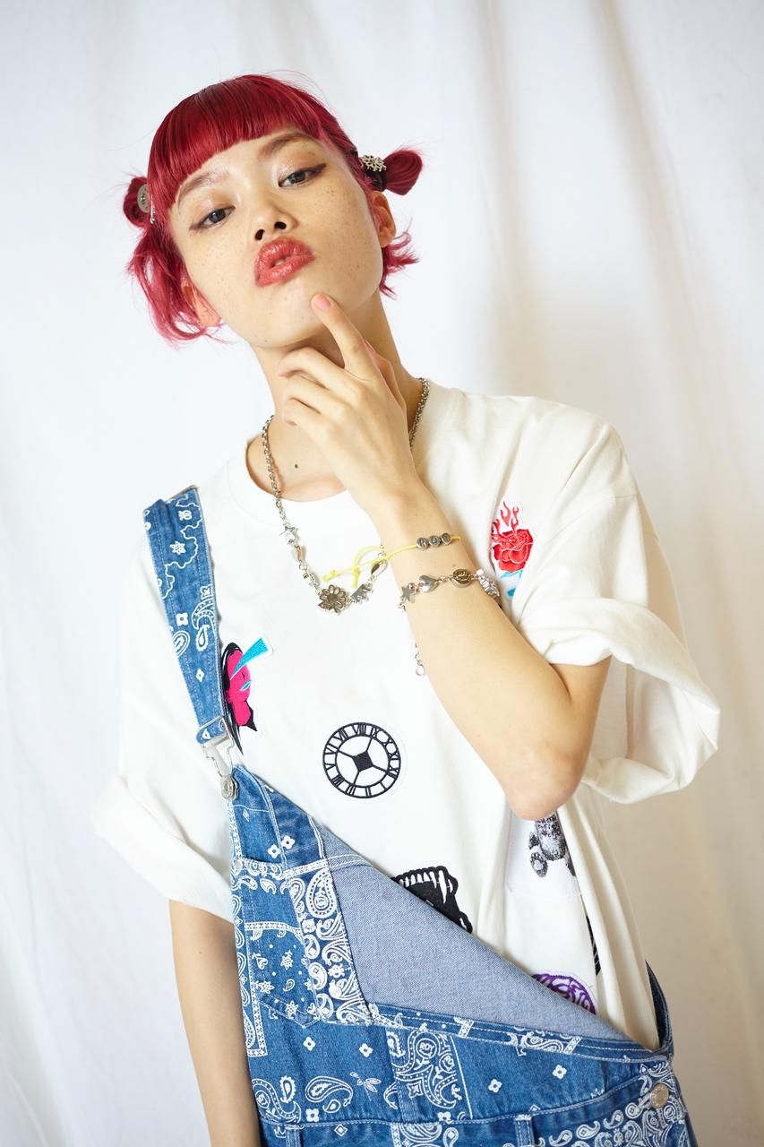 総柄デニムオーバーオール - ROY reflect overjoy