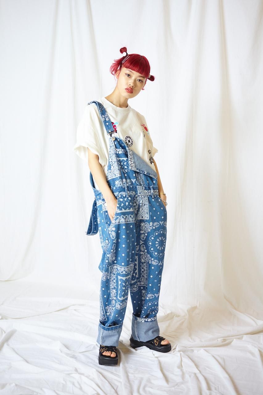 総柄デニムオーバーオール - ROY reflect overjoy