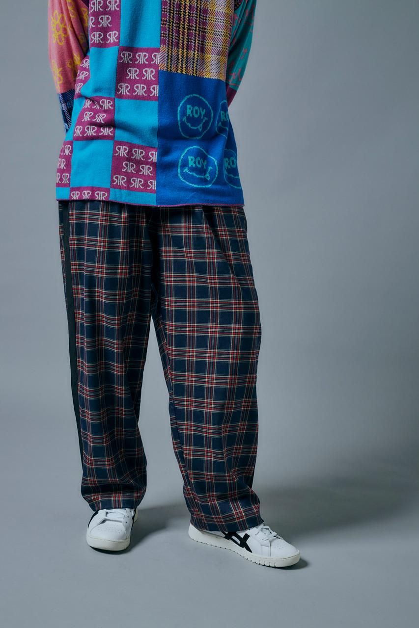 サイドライン切替チェックパンツ - ROY reflect overjoy