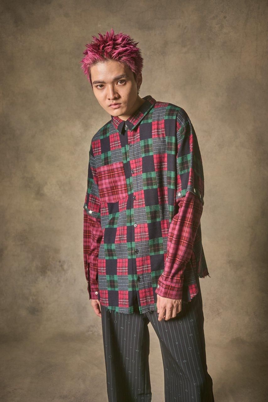 2WAYバックジップチェックシャツ - ROY reflect overjoy