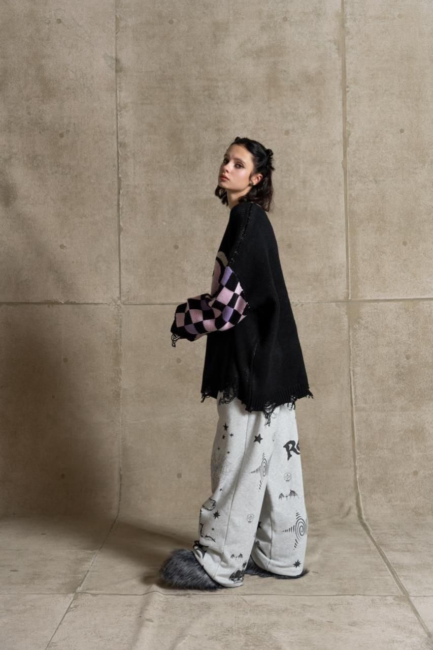 ROYロゴダメージニット - ROY reflect overjoy