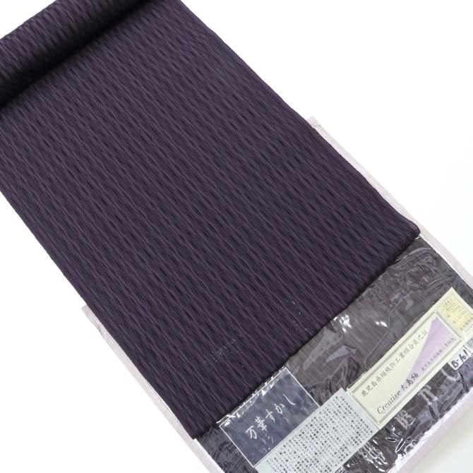 本場大島紬 「万華透かし」 茶紫色 薩摩透かし大島 夏単衣 鹿児島大島