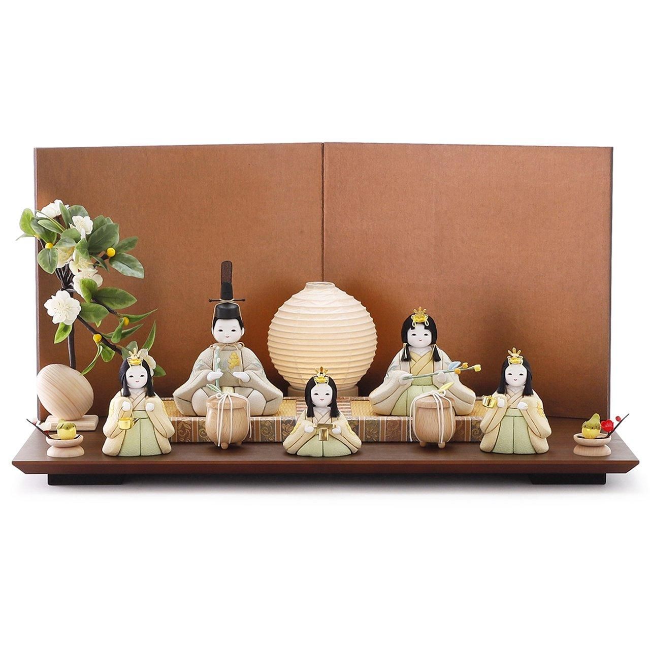 雛人形（ひな人形）「mimoza」｜鈴木晃隆 五人飾り｜コンパクトな木目