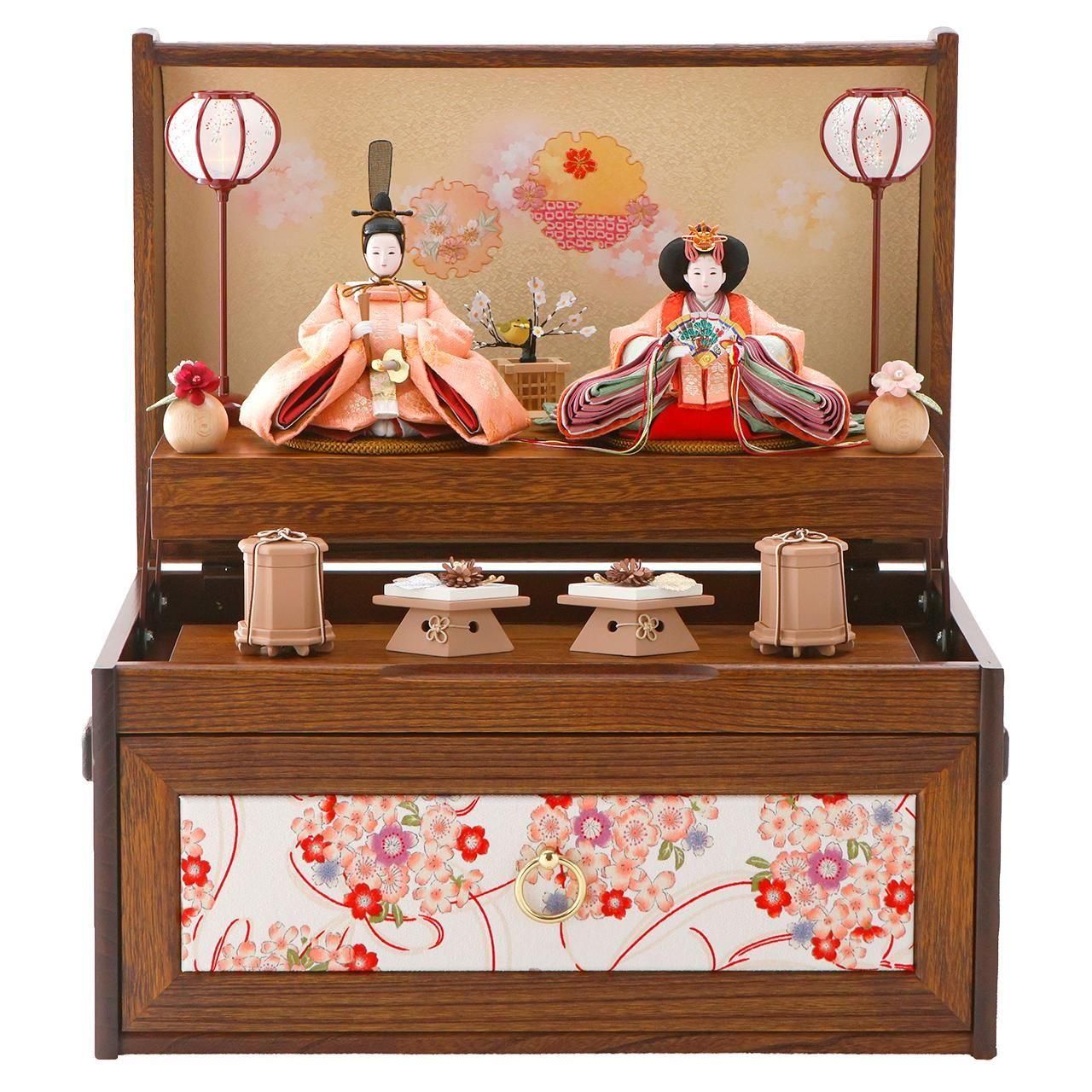 雛人形（ひな人形）「小さき宝箱杏」｜柴田家千代 親王飾り