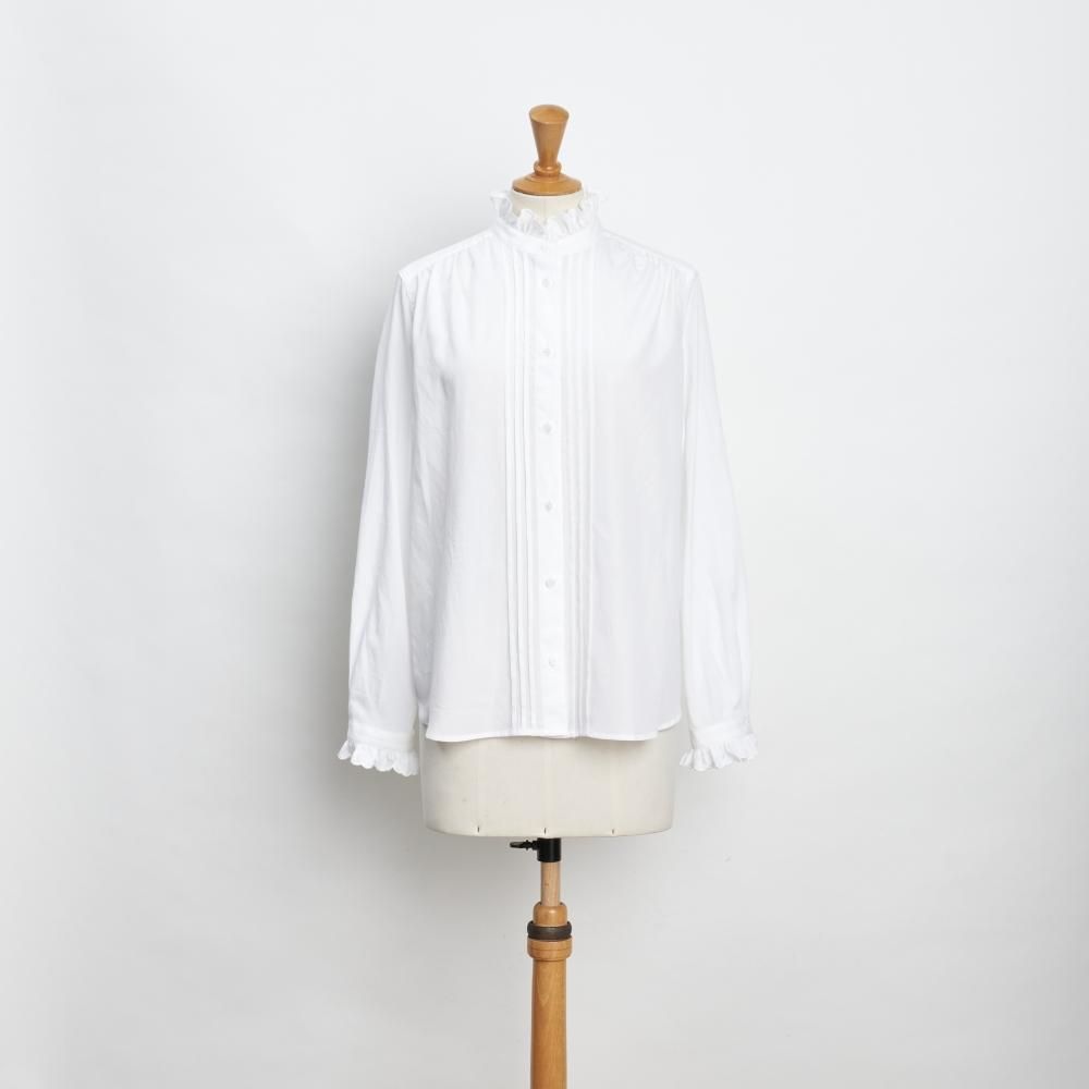 スカラエンブロイダリーシャツ ホワイト × ホワイト - SINME ONLINE STORE