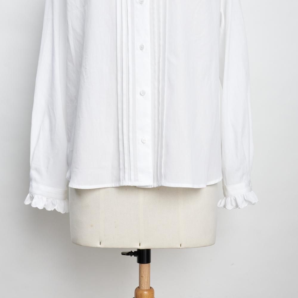 スカラエンブロイダリーシャツ ホワイト × ホワイト - SINME ONLINE STORE