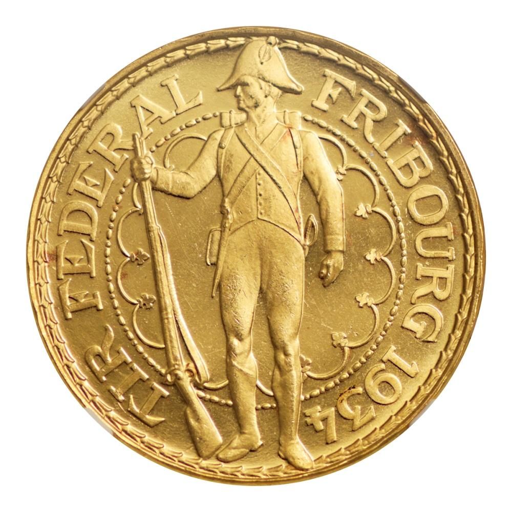 スイス 1934年（B）100フラン金貨 射撃祭 NGC MS64PL - セキグチは1964