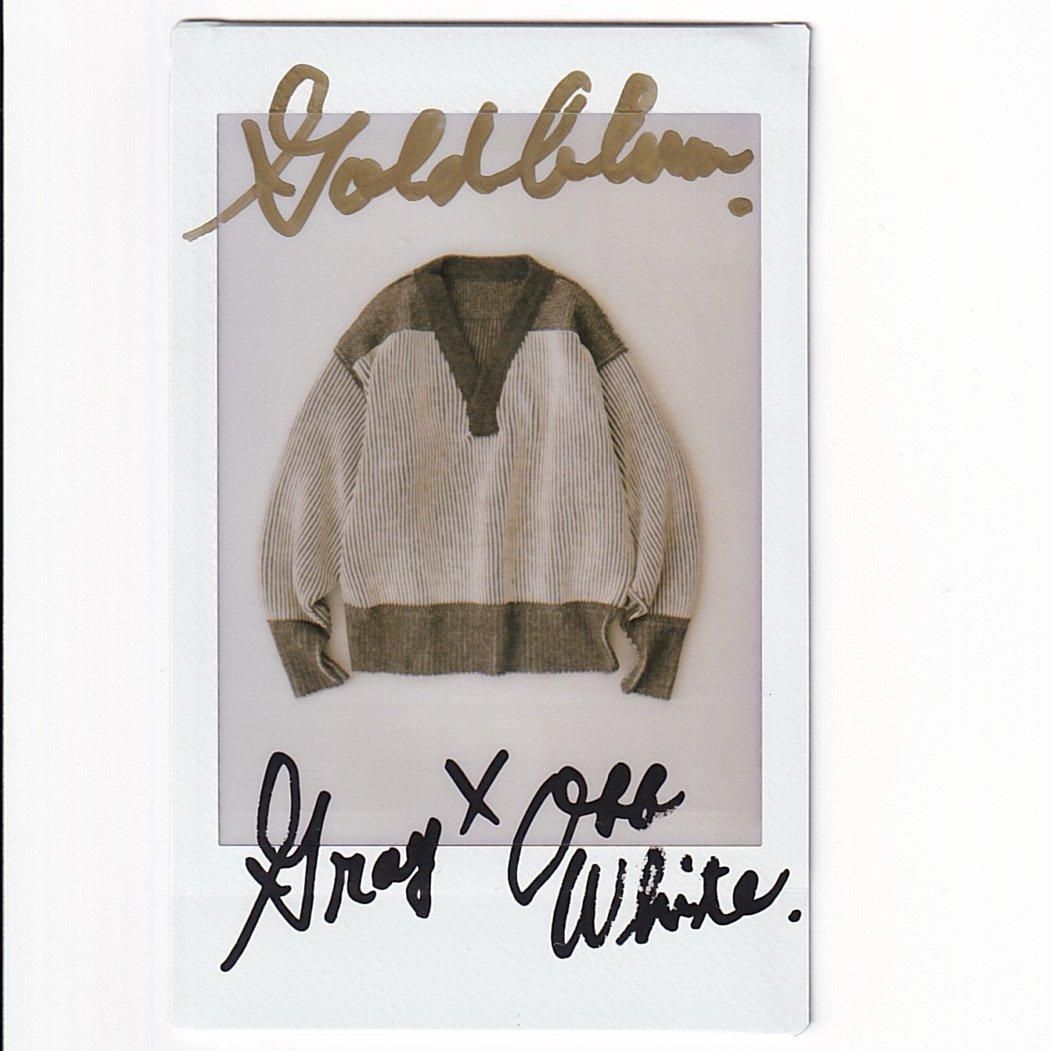 NICENESS24AW GOLDBLUM メカニックセーター GRAY×OFFWHITE