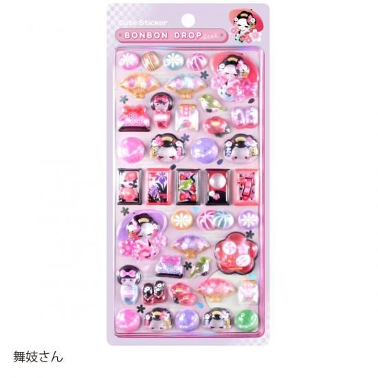 ネコポス対応】和柄・ボンボンドロップシール 舞妓さん - クーリア