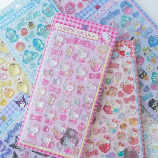 ネコポス対応】ボンボンドロップシール ハローキティ 赤 - クーリア