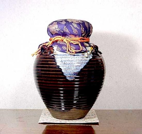 赤膚焼 水指 大塩正人造 織部流し 茶道具 共箱 赤膚焼 水指