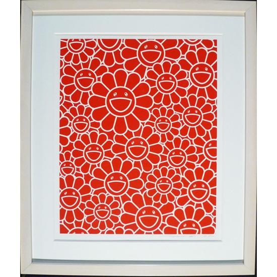 村上隆「お花～赤」絵画 額付 版画 シルクスクリーン - ギャラリー