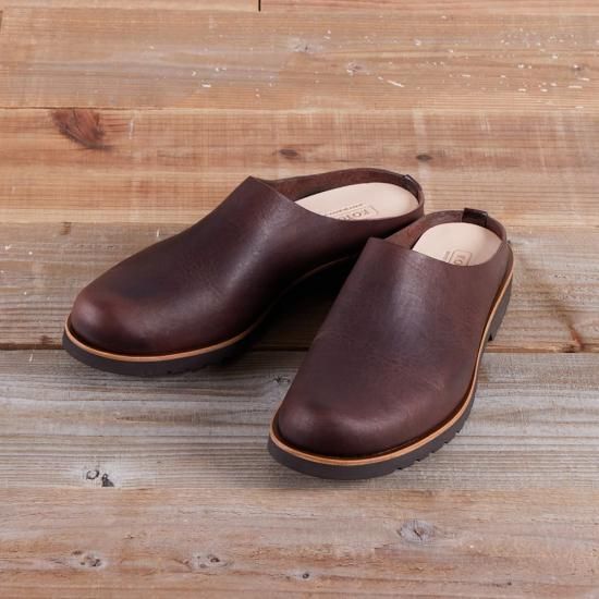 まほろばサボ メンズ たつの蝋引きレザー ／ ブラウン - コトカ