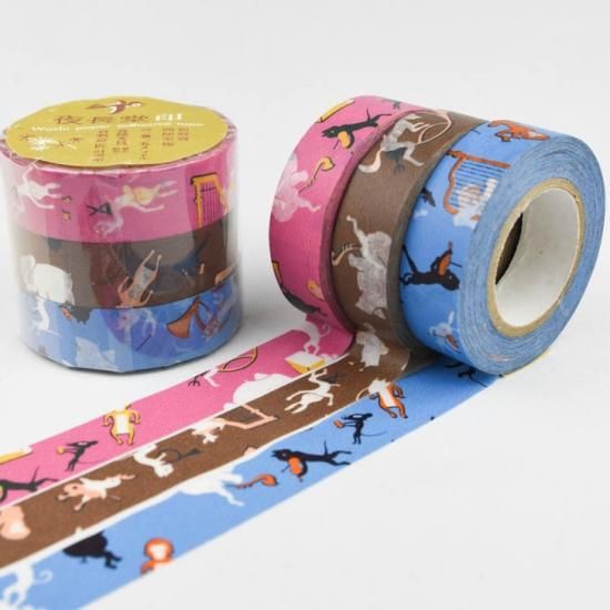 倉敷意匠計画室 マスキングテープ3色セット 夜長堂印 音楽隊