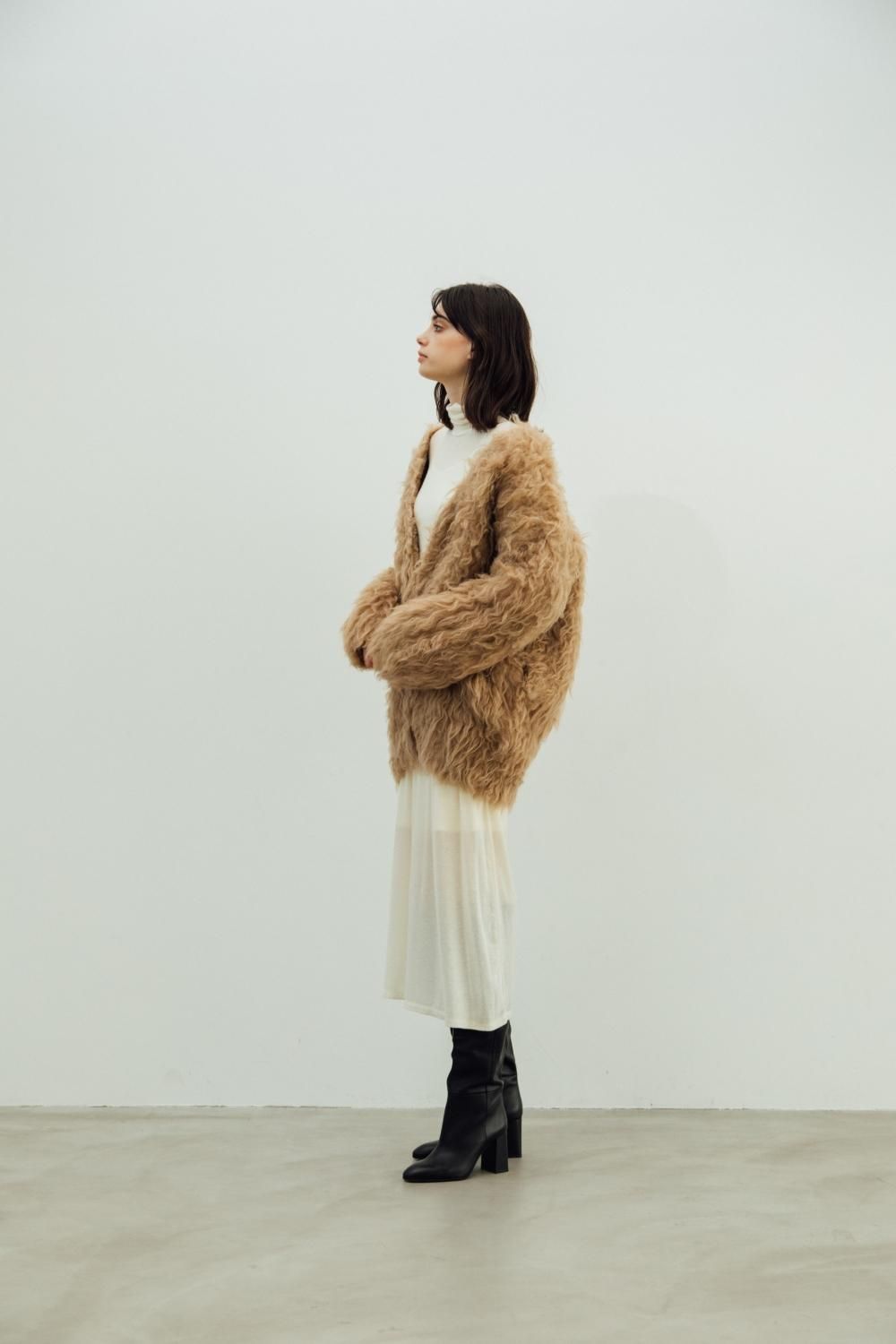 ファーニットカーディガン（ブラウン）