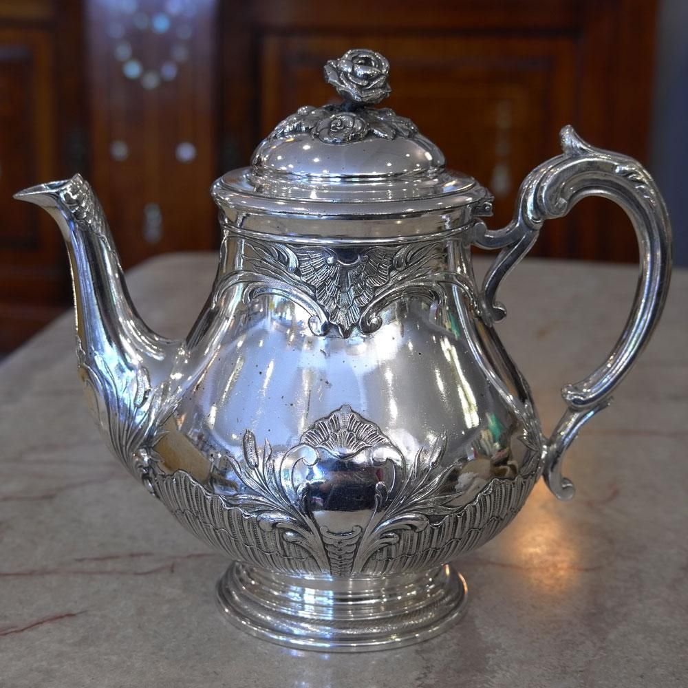 I25 フランス 楽器文様 オーケストラ 純銀950 ティーポット コーヒー