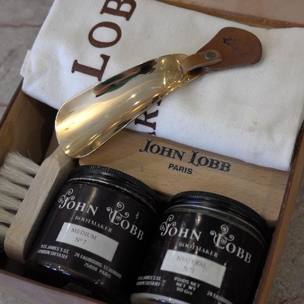 フランスヴィンテージ雑貨】John Lobb HERMES 紳士靴シューケアセット