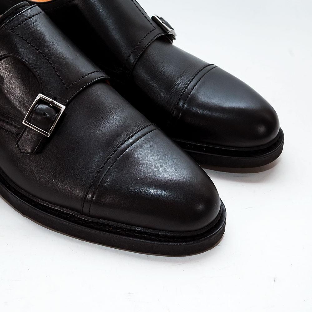 パラブーツ POE【ポー】ダブルモンク ブラック サイズ7.5 - 中古革靴