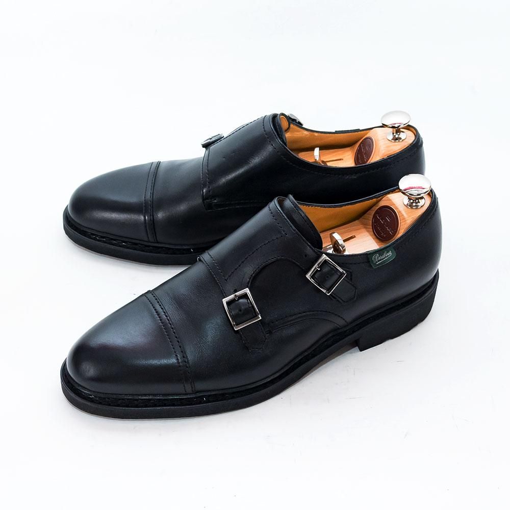 パラブーツ POE【ポー】ダブルモンク ブラック サイズ7.5 - 中古革靴