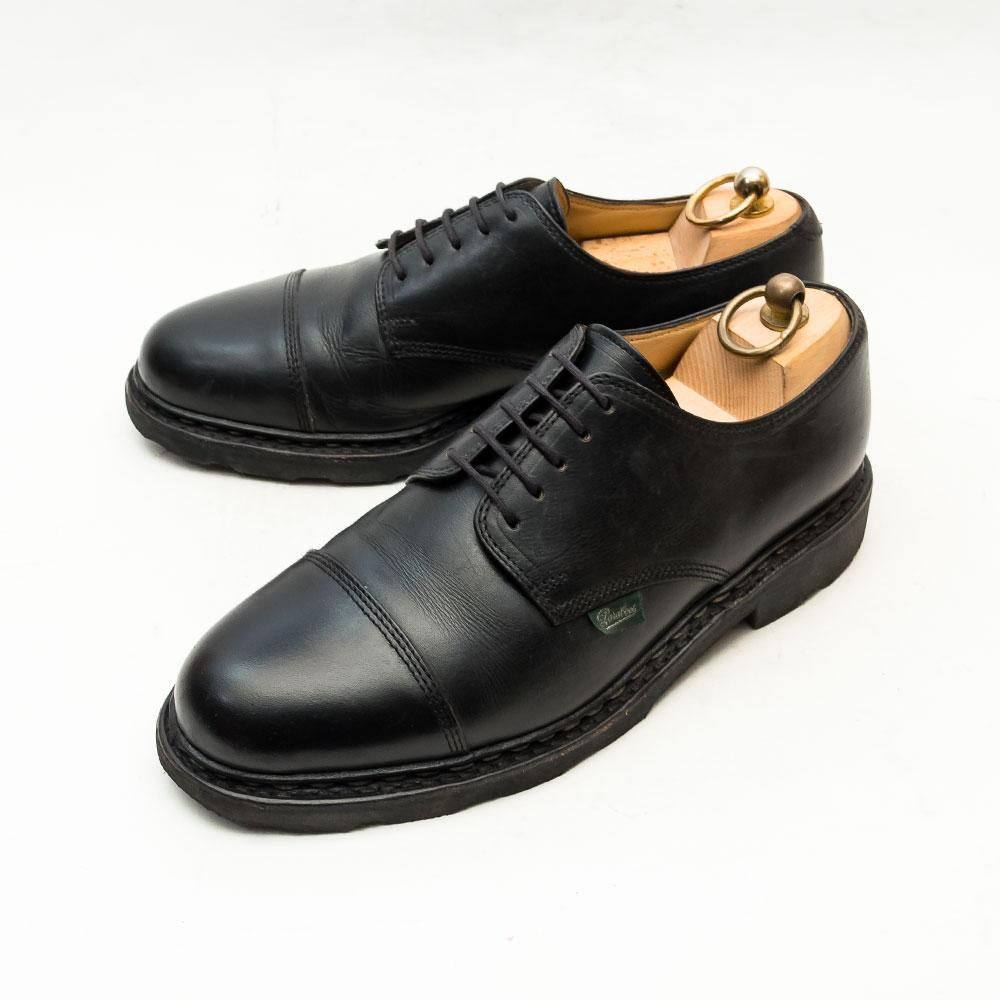 パラブーツ AZAY(アゼイ)外羽根ストレートチップ ブラック リスレザー