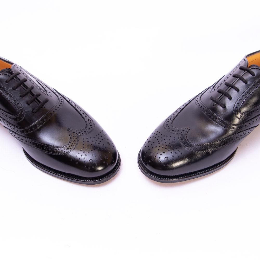 タニノクリスチー フルブローグ ウィングチップ ブラック サイズ6.5