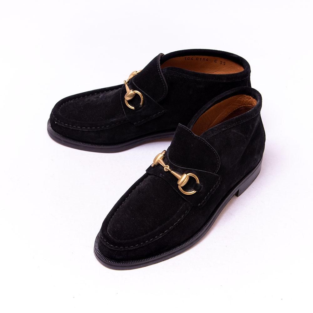 グッチ ビット チャッカブーツ ブラック スエード サイズ35C - 中古