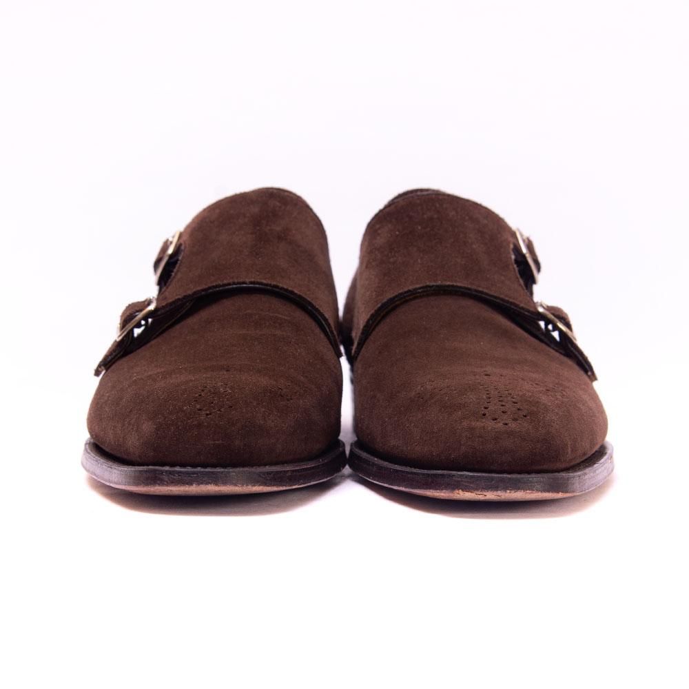 三陽山長 ダブルモンク ブラウンスエード サイズ7.5 - 中古革靴販売