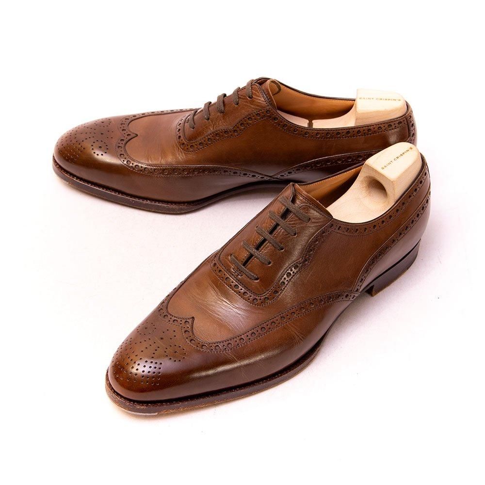 サンクリスピン 105 ウイングチップ フルブローグ ブラウン クラスト