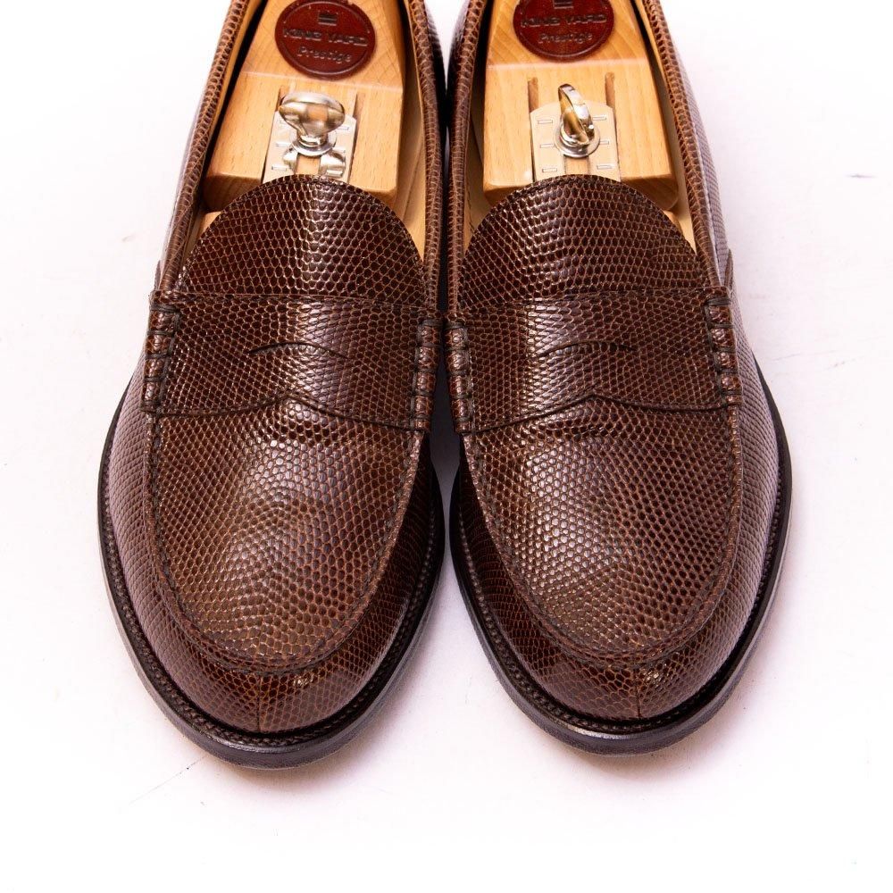 キサ コインローファー ダークブラウン リザード 高田喜佐 サイズ24.5