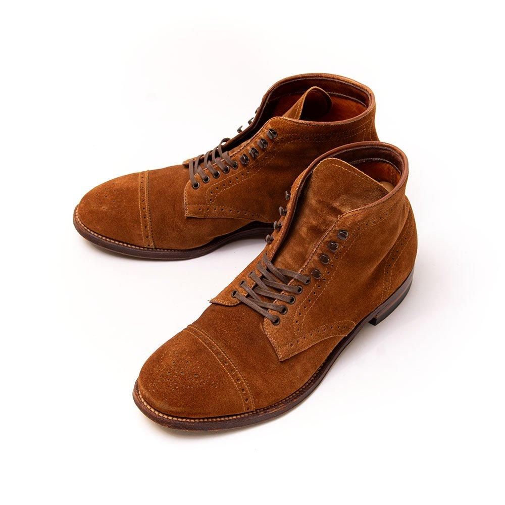 オールデン 41822H パンチドキャップトゥブーツ ブラウン スエード