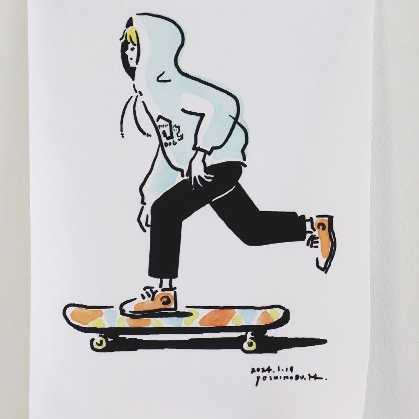 ファブリックポスター：スケボー少年（舛田善信） | nunocoto fabric