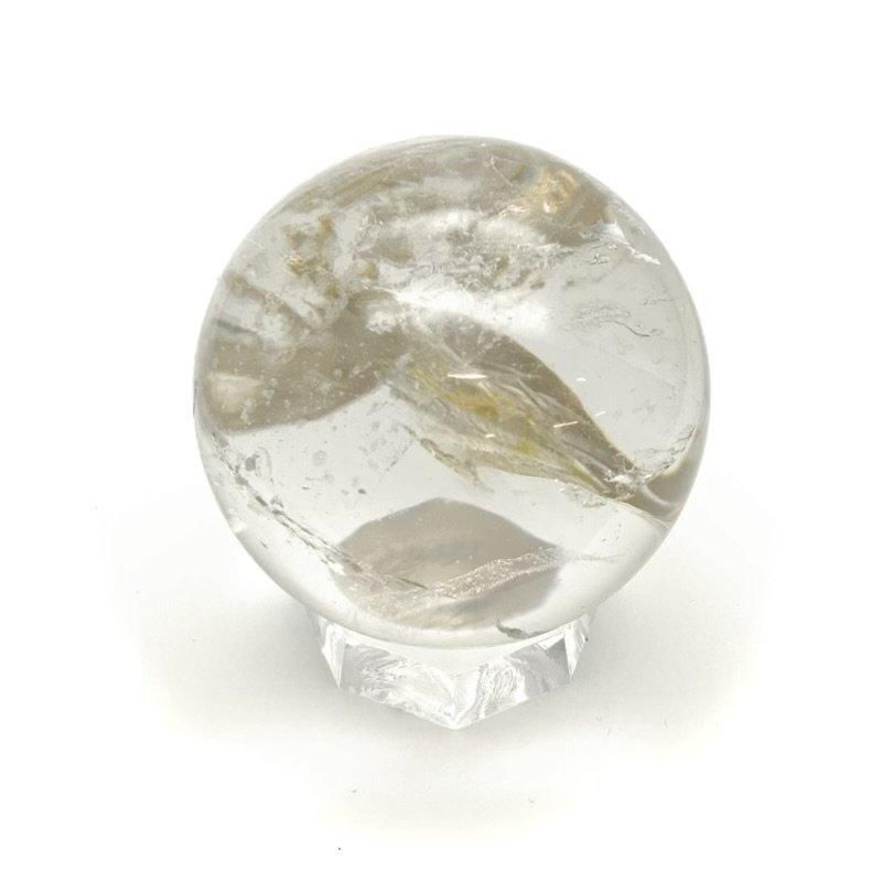 天然水晶(ライモナイト入り) 丸玉 台付き 】 オーロラクォーツ ライ