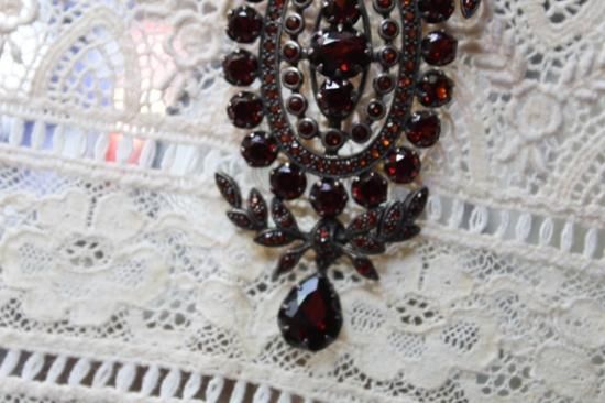 ヴィンテージ シルバー ガーネット ブローチ