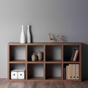 フナモコ縦横自在両面シェルフFREEDOM 4段2列(リアルウォールナット 幅