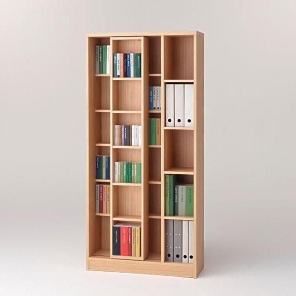 スライド書棚フナモコ(限定品)ACEシリーズ(エリーゼアッシュ 幅90奥行