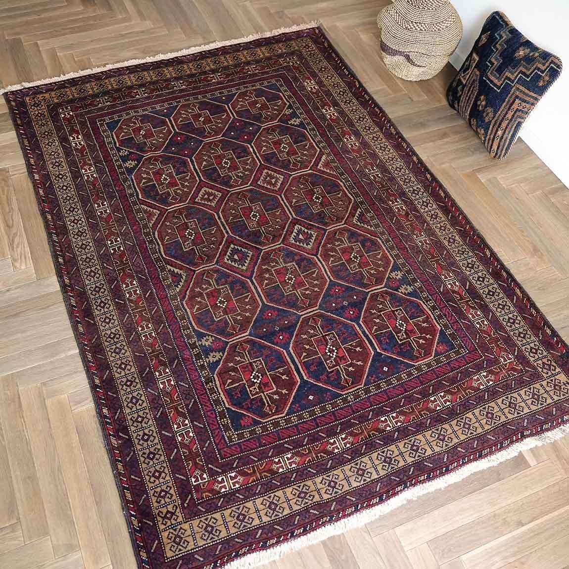 天然素材のラグは美しく経年変化するバルーチ188×129cm【送料無料