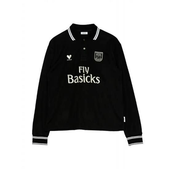 BASICKS|ベーシックス Oversized Stripe Football Shirt BLACK (S3.5-0504)