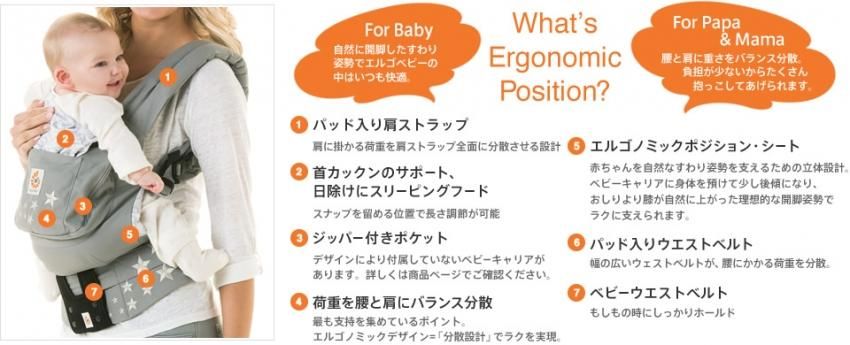 ダッドウェイ】エルゴ ベビー オリジナル (ギャラクシーグレー)ー