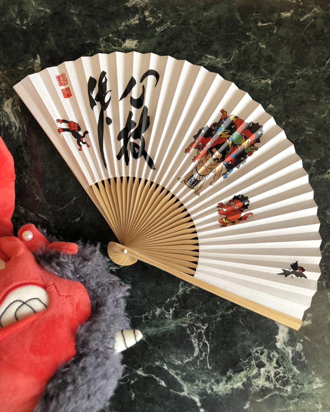 千代の富士 × 瀧下和之” オリジナル 扇子 婦人サイズ - 千代の富士