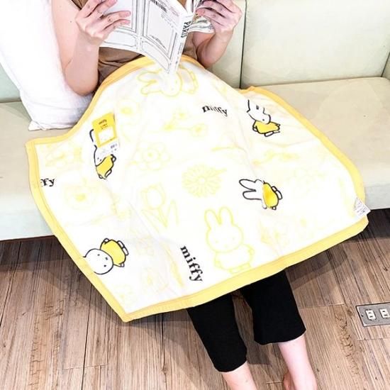 ミッフィー ひざ掛け ブランケット フラワー柄 イエロー 西川 寝具