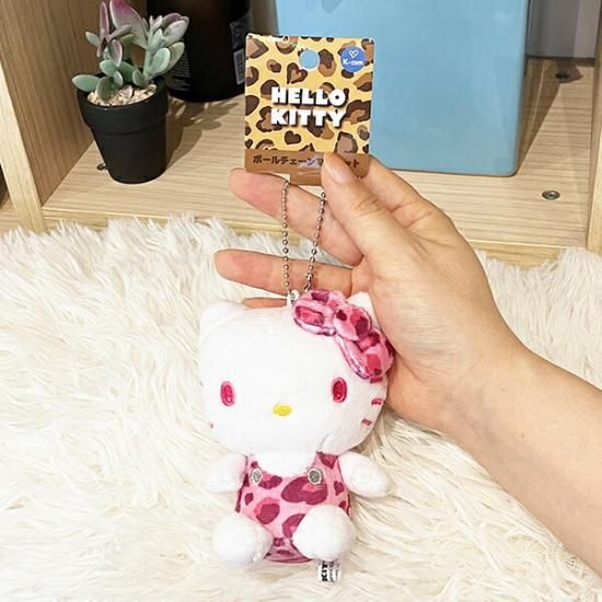 サンリオ ハローキティ ヒョウ柄 ピンク ボールチェーンマスコット