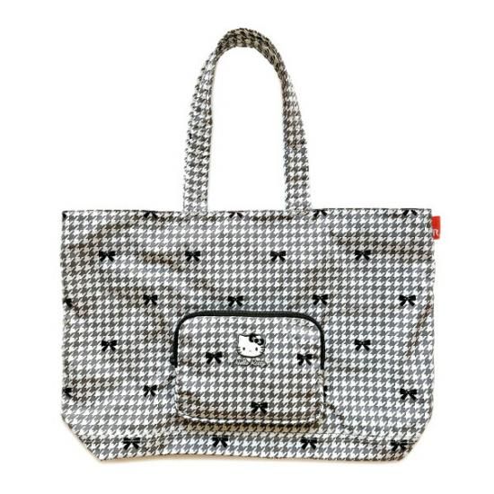 サンリオ ハローキティ パッカブル トートバッグ Lサイズ (Houndstooth