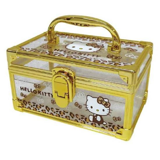 サンリオ ハローキティ バニティケース ゴールド 収納 小物入れ ヒョウ柄