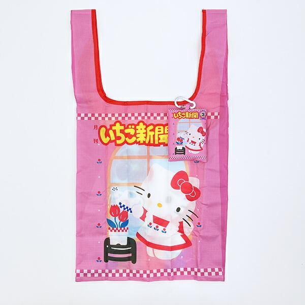 サンリオ いちご新聞 50th tetemo エコバッグ ピンク＆レッド Sanrio