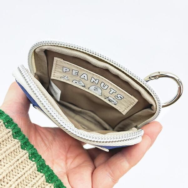 スヌーピー オラフ カラビナ付きフラットポーチ ワッペン SNOOPY