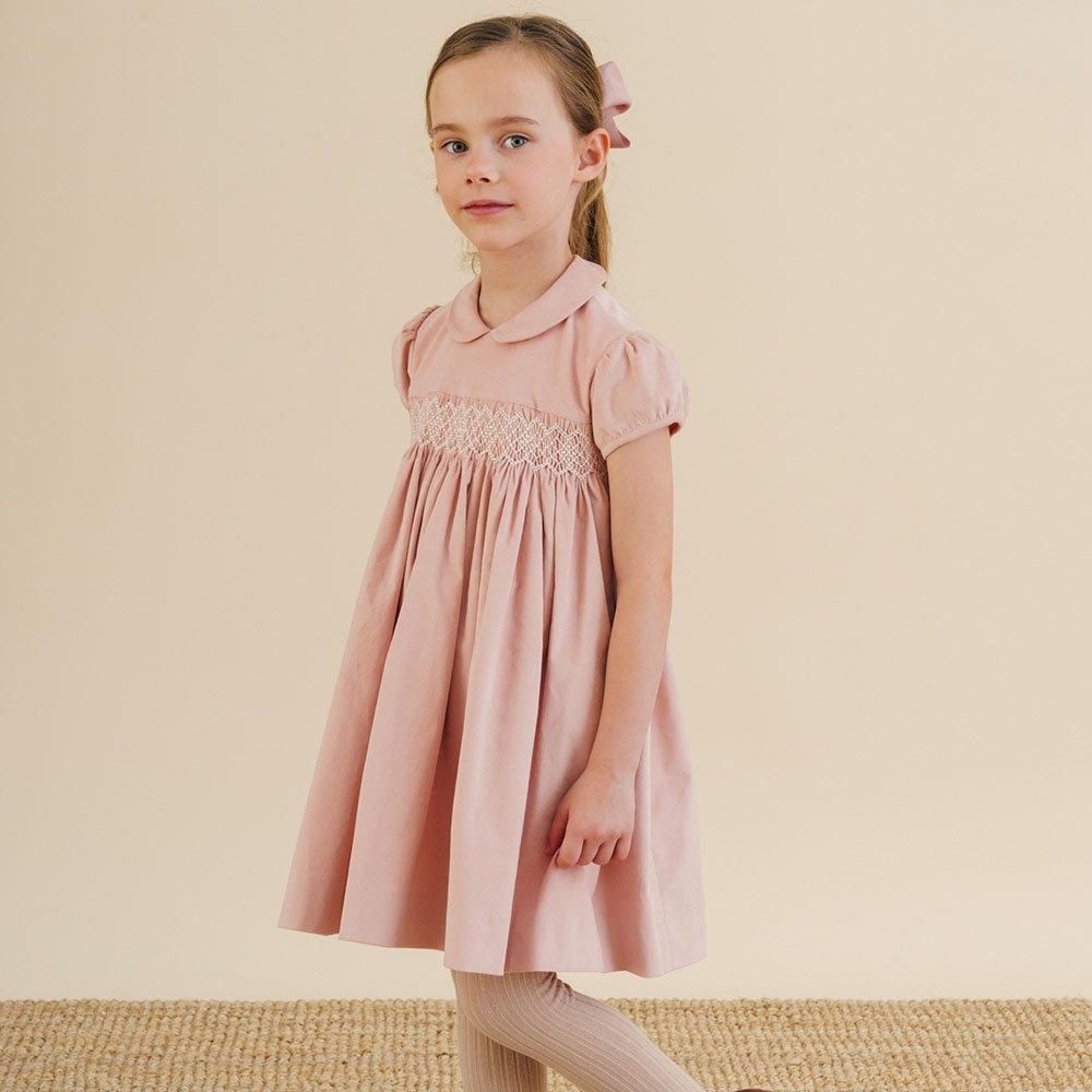 Amaia Kids - Melly dress - Pink corduroy アマイアキッズ