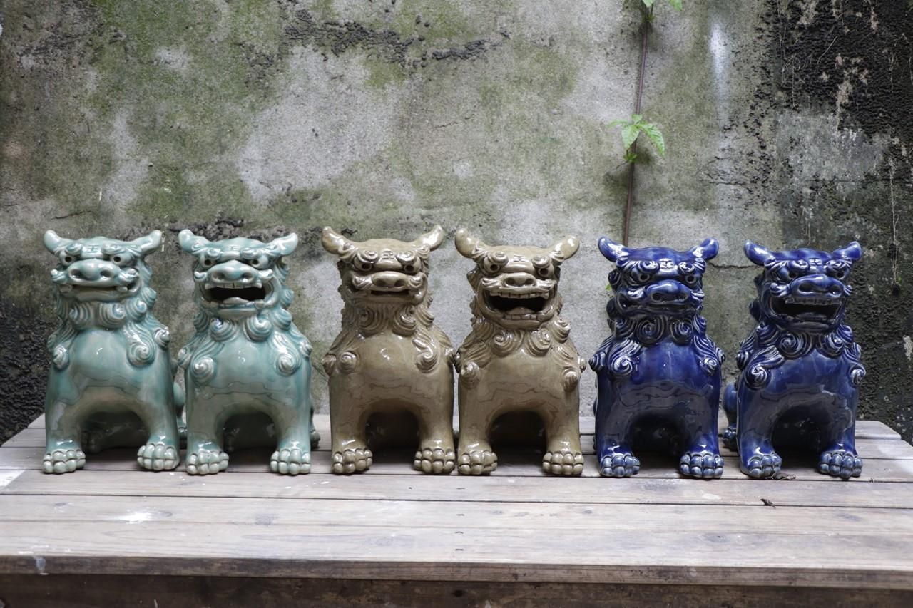 正面20cmシーサー | 壺屋焼 - 育陶園 やちむんの窯元｜沖縄の陶器 和